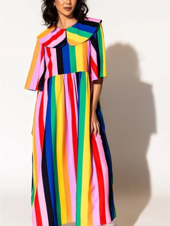 Dressed in LALA Dresses & Skirts - Dressed in Lala: Neverland Dress in Rainbow Candy Stripe - NEW!